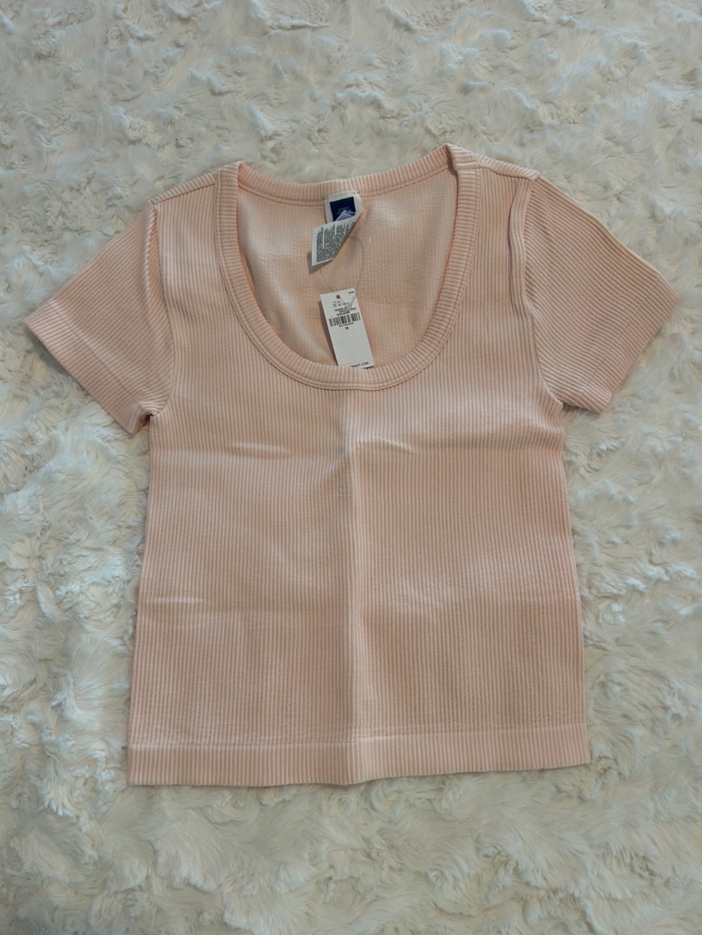 Old Navy Ribbed Scoop Neck Tee - Light Pink